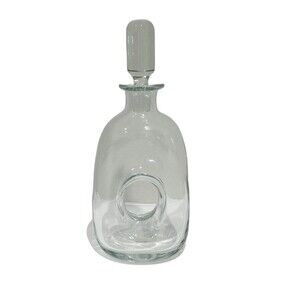 Vintage Hand-Blown Glass “Donut Hole” Decanter Mid-Century Modern